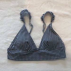 Aerie navy blue checkered triangle bikini top